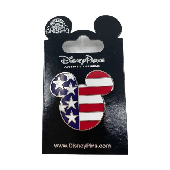 Disney Red American Flag Mickey Mouse Collectible Pin - Picture 1 of 4